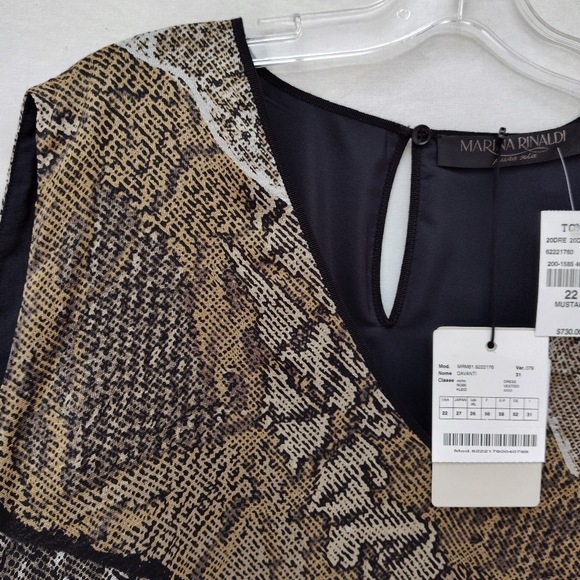 NEW Marina Rinaldi Animal print Snakeskin Dress midi silk sleeveless US22 - Picture 6 of 12
